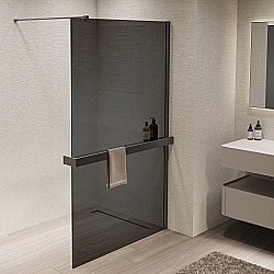 Душевая перегородка Vincea Walk-In VSW-1HR110CGGM 110x200 профиль вороненая сталь/стекло тонированное купить в интернет-магазине Sanbest