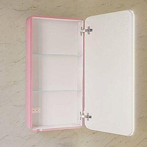 Зеркальный шкаф Jorno Pastel Pas.03.46/PI 45,5x85,5 Розовый купить в интернет-магазине сантехники Sanbest