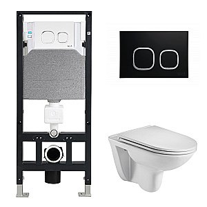 Унитаз с инсталляцией WeltWasser AMBERG 506 + BAARBACH 004 GL-WT + AMBERG RD-BL купить в интернет-магазине Sanbest