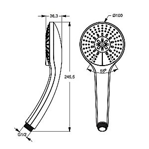 Душевая лейка Ideal Standard IDEALRAIN SOFT B9403AA купить в интернет-магазине сантехники Sanbest