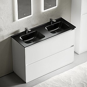 Тумба с раковиной Sancos Libra Floor 120 LB120F-2W белая для ванной в интернет-магазине Sanbest