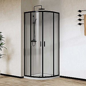 Душевой уголок Vincea City VSQ-5CT900CLB 90х90 стекло прозрачное/профиль черный купить в интернет-магазине Sanbest