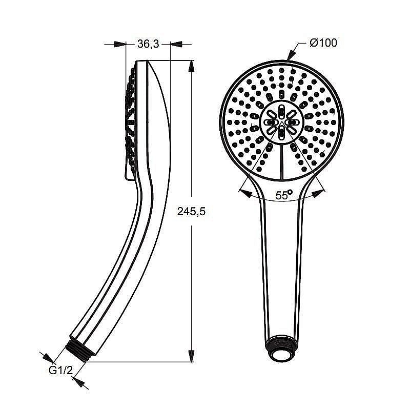 Душевая лейка Ideal Standard IDEALRAIN SOFT B9403AA купить в интернет-магазине сантехники Sanbest