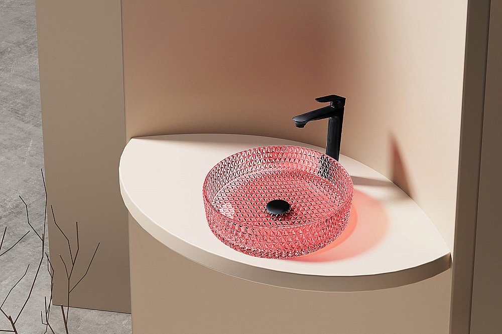 Раковина накладная ABBER Glas AK2301OR красная купить в интернет-магазине Sanbest