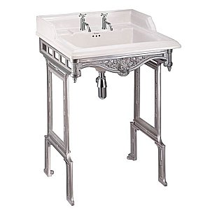 Консоль с раковиной Burlington Classic B15 2TH полированный алюминий для ванной в интернет-магазине сантехники Sanbest