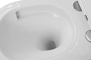 Унитаз подвесной Azario Teramo AZ-0053-UQ3 с инсталляцией Loranto безободковый, смыв торнадо, с сиденьем микролифт, белый купить в интернет-магазине Sanbest