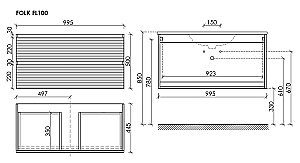 Тумба с раковиной Sancos FOLK FL100CP/CN7013MBwx 100 капучино для ванной в интернет-магазине Sanbest