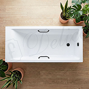 Ванна с узким бортом Delice Diapason DLR330048RB-G 160х70 белая/ручки черные купить в интернет-магазине Sanbest
