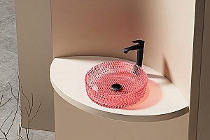 Раковина накладная ABBER Glas AK2301OR красная купить в интернет-магазине Sanbest