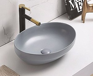 Раковина накладная CeramaLux NC 50 78590MH светло-серая матовая купить в интернет-магазине Sanbest