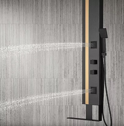 Душевая панель Black&White Gravity GR026 графит/золото купить в интернет-магазине сантехники Sanbest