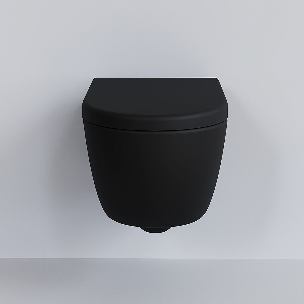 Унитаз подвесной Ambassador Abner 103T20201R безободковый, черный матовый купить в интернет-магазине Sanbest