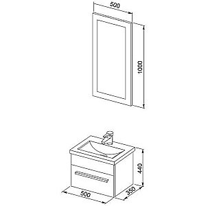 Тумба с раковиной Aquanet Нота 50 лайт для ванной в интернет-магазине Sanbest