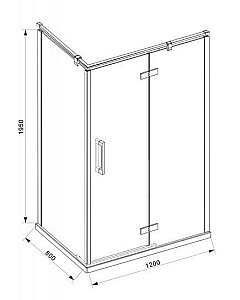Душевой уголок Bravat BLACKLINE BS120.3113AB 80х120 стекло прозрачное/профиль черный купить в интернет-магазине Sanbest