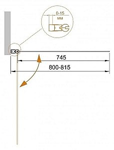 Шторка для ванны Cezares Eco O-V-1 80x145 прозрачная купить в интернет-магазине Sanbest