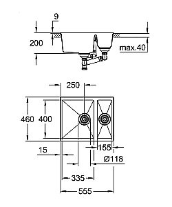 Мойка для кухни Grohe K500 Composite 31648AT0 купить в интернет-магазине сантехники Sanbest