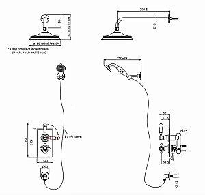 Душевая система Burlington Trent TF2S+V17 купить в интернет-магазине сантехники Sanbest