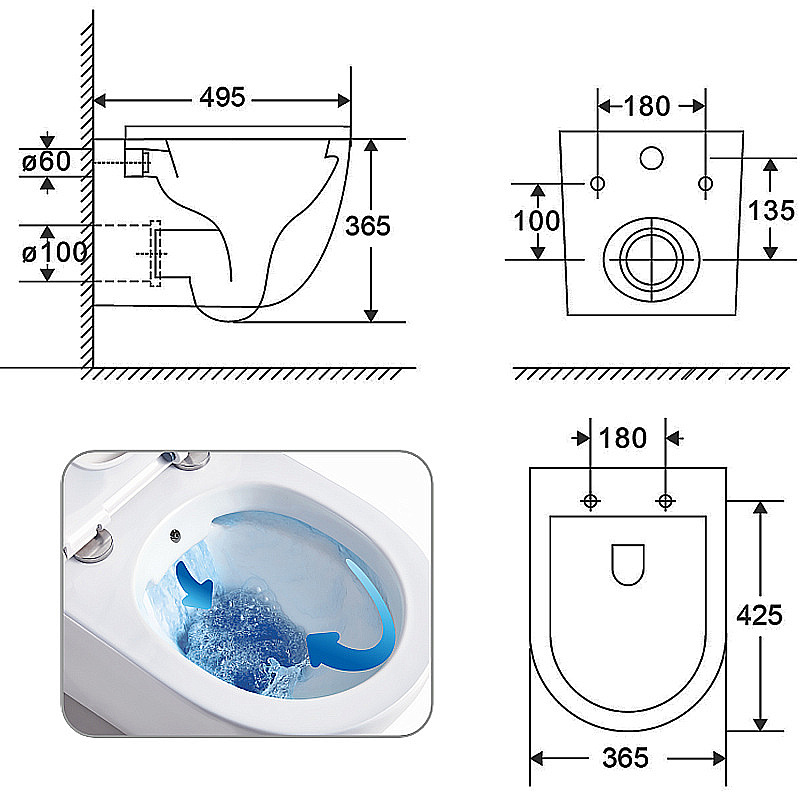 Инсталляция для унитаза Azario AZ-8010-1000 купить в интернет-магазине сантехники Sanbest
