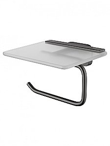 Держатель для туалетной бумаги с полкой WONZON & WOGHAND GRAFFITY, Темный графит (WW-9326) купить в интернет-магазине сантехники Sanbest