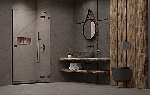 Душевая дверь Radaway Essenza Pro Brushed Nickel DWJ 120 стекло прозрачное/профиль брашированная оружейная сталь купить в интернет-магазине Sanbest