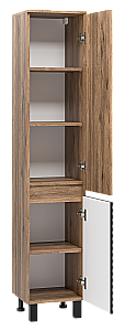 Пенал Brevita Дакота 35 DAK-050350-19/02 черный/темное дерево для ванной в интернет-магазине сантехники Sanbest