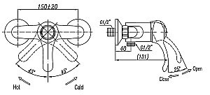Смеситель для душа Cezares LIRA-DM-03 золото купить в интернет-магазине сантехники Sanbest