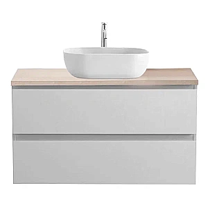Тумба с раковиной и столешницей BelBagno KRAFT 100 KRAFT100BO-KEPMCO-1302-SET белая матовая для ванной в интернет-магазине Sanbest