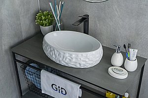 Раковина накладная Gid Lago 48 9030wf 51187 белая купить в интернет-магазине Sanbest