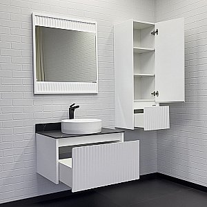 Шкаф Comforty Марсель 40 белый матовый для ванной в интернет-магазине сантехники Sanbest