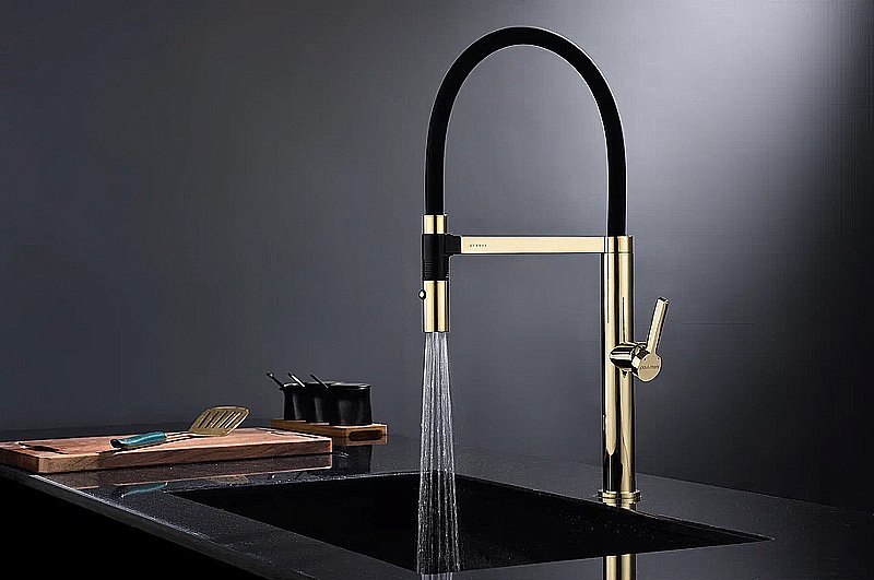 Смеситель для кухни Paulmark Leader Le214101-G золото купить в интернет-магазине сантехники Sanbest