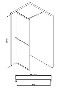 Душевая перегородка ABBER Immer Offen AG60100B 100 купить в интернет-магазине Sanbest