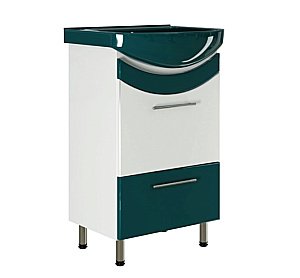 Тумба с раковиной MIXLINE РАДУГА 52 зеленая для ванной в интернет-магазине Sanbest