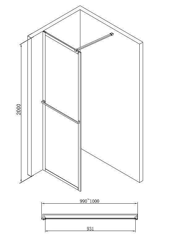 Душевая перегородка ABBER Immer Offen AG60100B 100 купить в интернет-магазине Sanbest