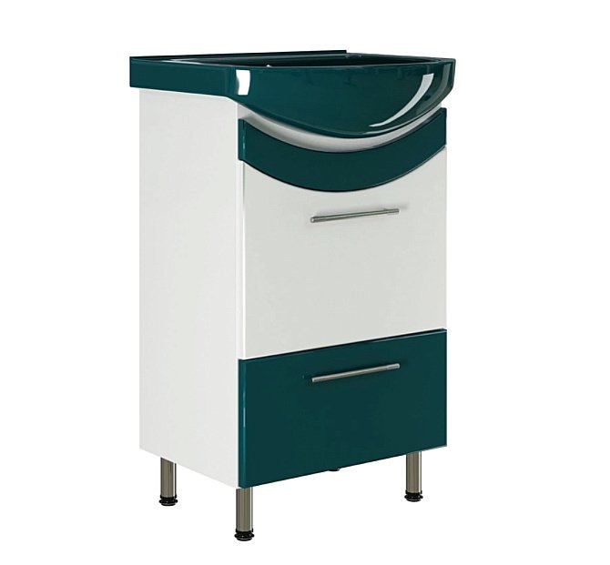 Тумба с раковиной MIXLINE РАДУГА 52 зеленая для ванной в интернет-магазине Sanbest