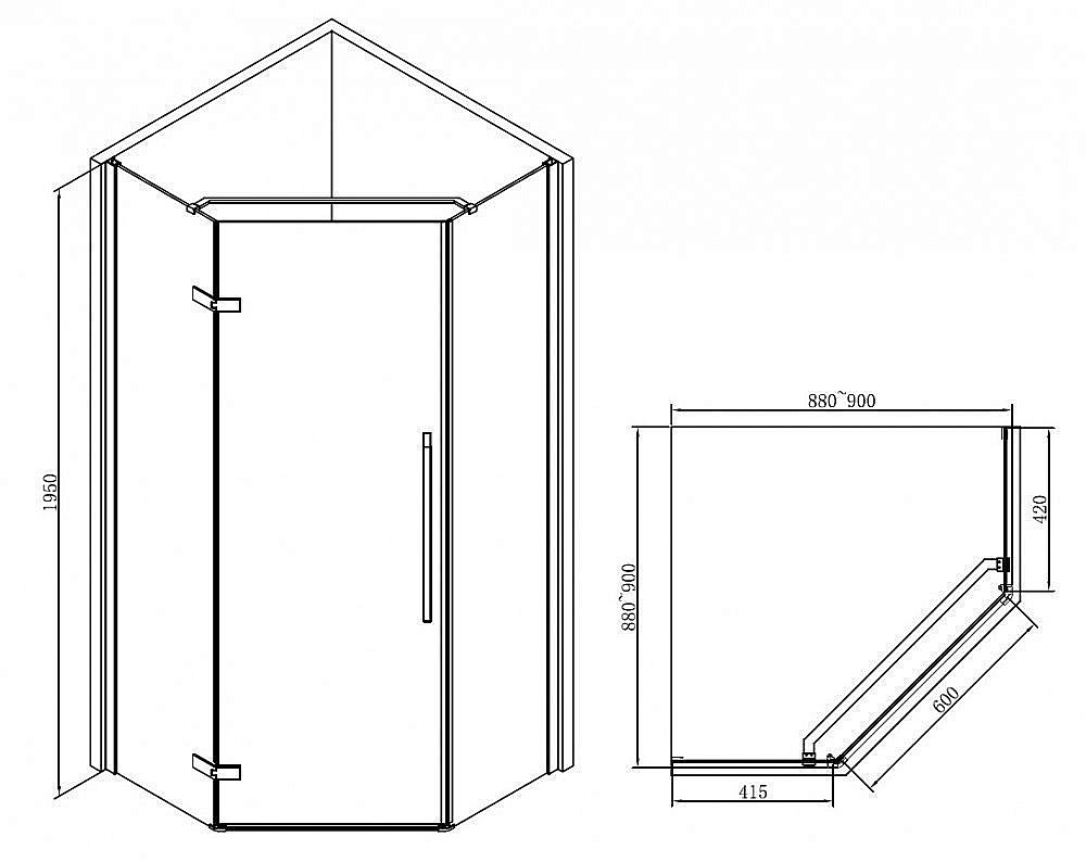 Душевой уголок ABBER Ewiges Wasser AG05090B купить в интернет-магазине Sanbest