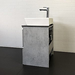 Тумба с раковиной Comforty Эдинбург 00-00005700 60 бетон светлый для ванной в интернет-магазине Sanbest