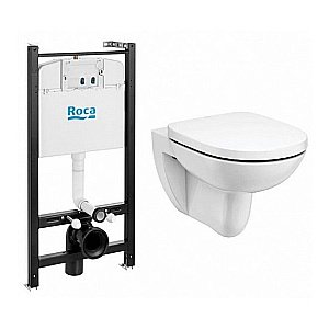 Унитаз подвесной Roca Debba ROUND 893104980 безободковый, с инсталляцией, с крышкой микролифт купить в интернет-магазине Sanbest