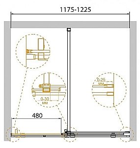 Душевая дверь Cezares STREAM-BF-1 120 купить в интернет-магазине Sanbest