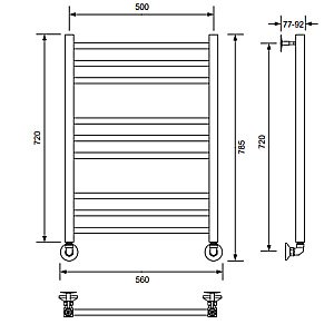 Полотенцесушитель водяной Veconi Vero-A V8050CH-A хром купить в интернет-магазине сантехники Sanbest