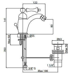 Смеситель для биде Cezares MARGOT-BSM1-01-Bi хром купить в интернет-магазине сантехники Sanbest