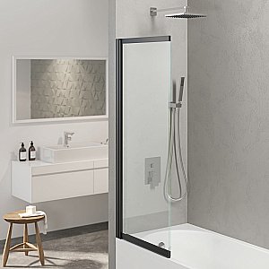 Шторка для ванны Berges RIVER S Slider Black 980 065015 стекло прозрачное купить в интернет-магазине Sanbest