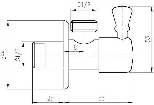 Угловой вентиль Rav-Slezak ROH001CMAT черный матовый купить в интернет-магазине сантехники Sanbest