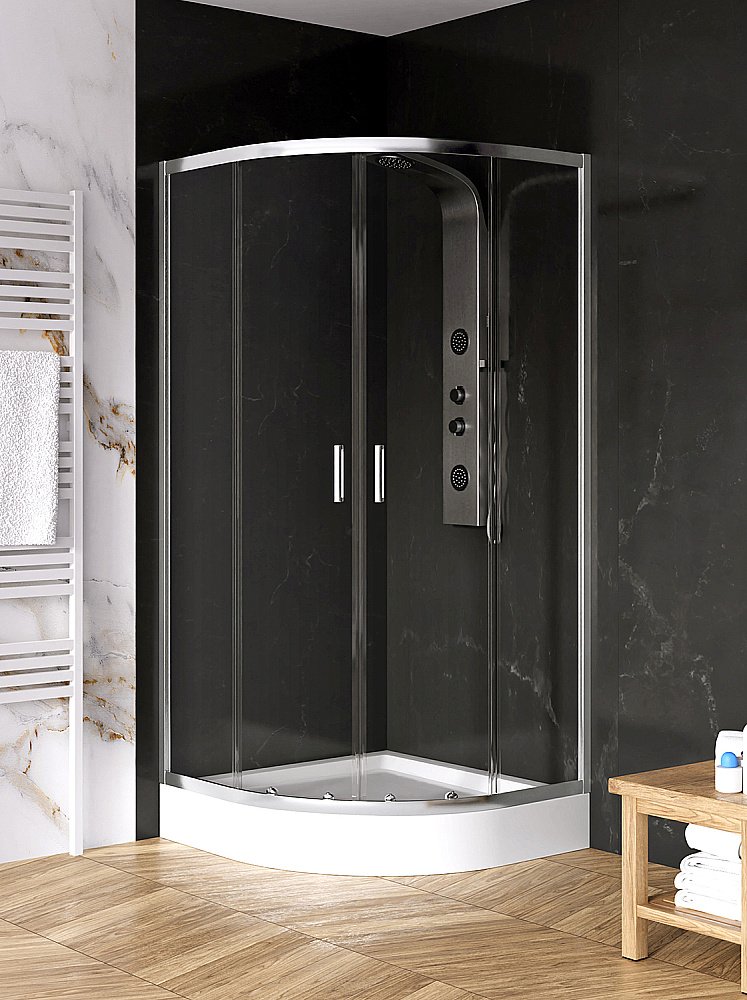 Душевой уголок с поддоном NEW TRENDY SUVIA ZS-0002 90 x90 стекло прозрачное/профиль хром купить в интернет-магазине Sanbest