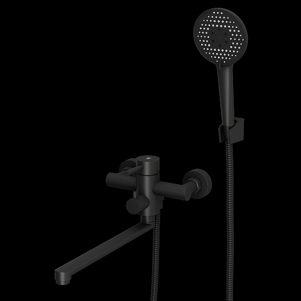 Смеситель для ванны Rush Melos SUS1101-51Black черный матовый купить в интернет-магазине сантехники Sanbest