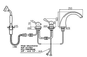 Cмеситель каскадный для ванны Rav-Slezak LABE L569.5PSM купить в интернет-магазине сантехники Sanbest