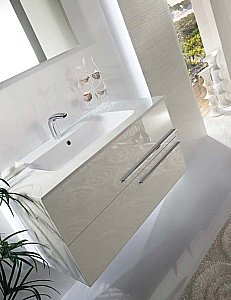 Тумба с раковиной Armadi Art Neoart 100 под моноблок стекло белая для ванной в интернет-магазине Sanbest