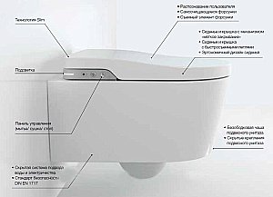Унитаз подвесной Roca Inspira in-Wash 803060001 безободковый купить в интернет-магазине Sanbest