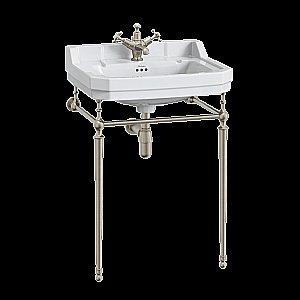 Консоль с раковиной Burlington Edwardian B5 3TH шлифованный никель для ванной в интернет-магазине сантехники Sanbest