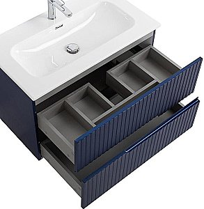 Тумба с раковиной Cezares DUET-N 80 DUET-N-800-2C-SO-SPF-P сапфир для ванной в интернет-магазине Sanbest