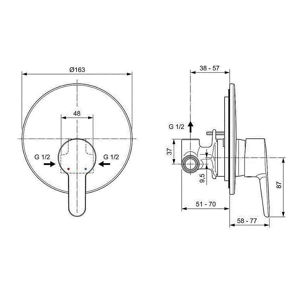 Смеситель для душа Ideal Standard Sesia A6944AA купить в интернет-магазине сантехники Sanbest